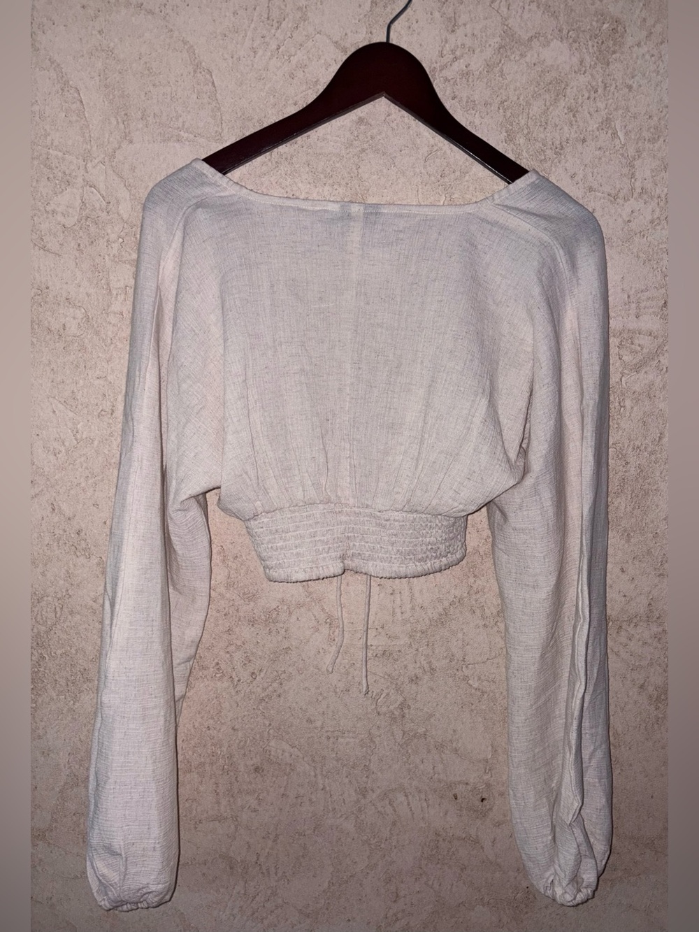 ASOS Design Drawstring Cropped Top with V-Neck - Picture 3 of 5